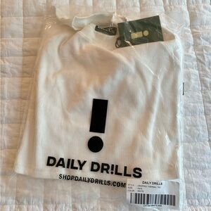 Daily Drills Cropped White Thermal NWT, Size XS/S